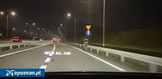 Jechał rowerem po autostradzie 