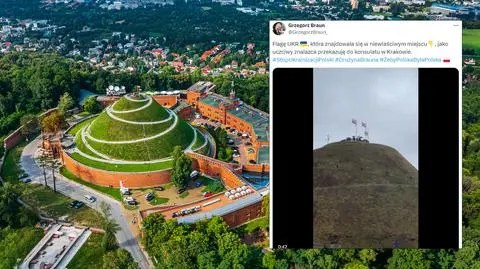 Grzegorz Braun ściągnął z masztu muzeum flagę Ukrainy. Jest reakcja policji i wojewody
