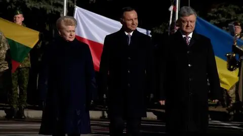 Prezydenci Polski, Litwy i Ukrainy w bazie w Lublinie