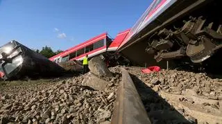 Zderzenie pociągu z samochodem ciężarowym