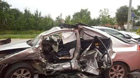 Wypadek w miejscowości Popielawy (woj. łódzkie)