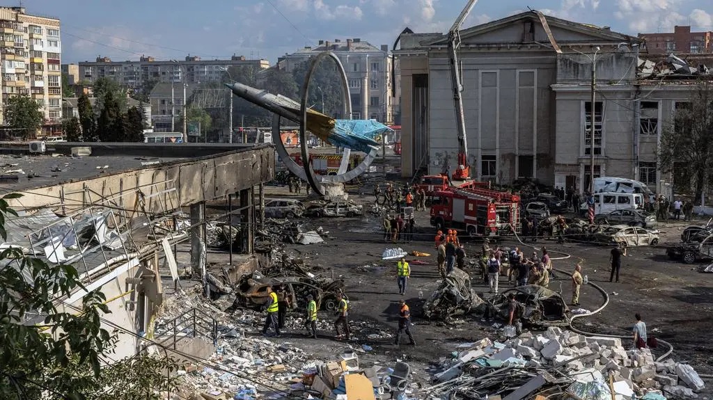 Centrum Winnicy po ataku rosyjskim  