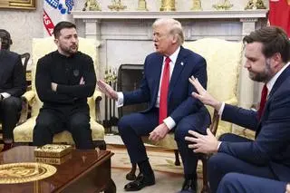 Wołodymir Zelenski, Donald Trump i J.D. Vance. Kłótnia w Białym Domu 