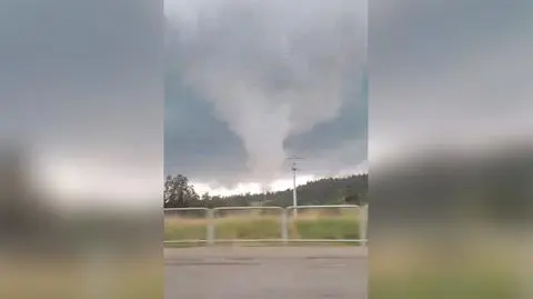 Trąba powietrzna nad Małopolską. Nagranie