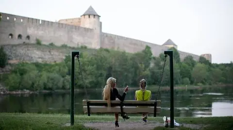XIII-wieczny Zamek Hermana zbudowany przez Zakon Krzyżacki. Narwa, Estonia