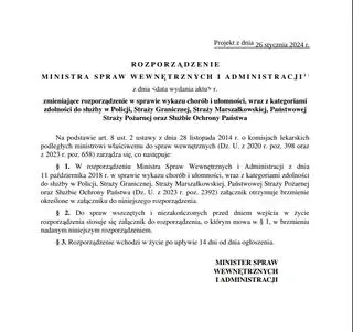 Projekt rozporządzenia MSWiA