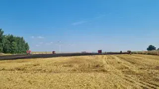 Pożar ścierniska pod Radomskiem