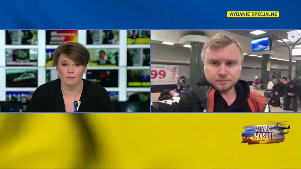 Dziennikarz Ukraina 24 ze stacji kijowskiego metra: To chyba najbardziej spokojne i najbardziej bezpieczne miejsce w mieście