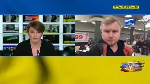 Dziennikarz Ukraina 24 ze stacji kijowskiego metra: To chyba najbardziej spokojne i najbardziej bezpieczne miejsce w mieście