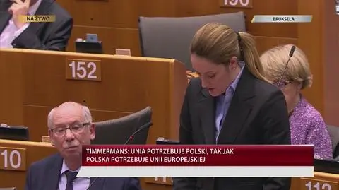 Roberta Metsola w czasie debaty w Parlamencie Europejskim