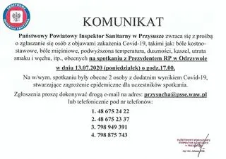 Komunikat w sprawie spotkania prezydenta Andrzeja Dudy z mieszkańcami Odrzywołu
