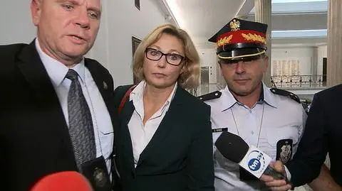 Małgorzata Motylow przed posiedzeniem sejmowej komisji