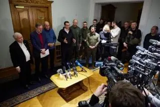 Mateusz Morawiecki, Jarosław Kaczyński, Petr Fiala i Janez Jansa w Kijowie. Spotkali się z prezydentem i premierem Ukrainy