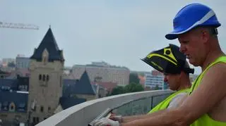 Pracujący przy przebudowie Okrąglaka mają najlepszy widok na Poznań 