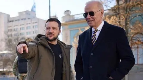 Prezydent USA Joe Biden i prezydent Ukrainy Wołodymyr Zełenski