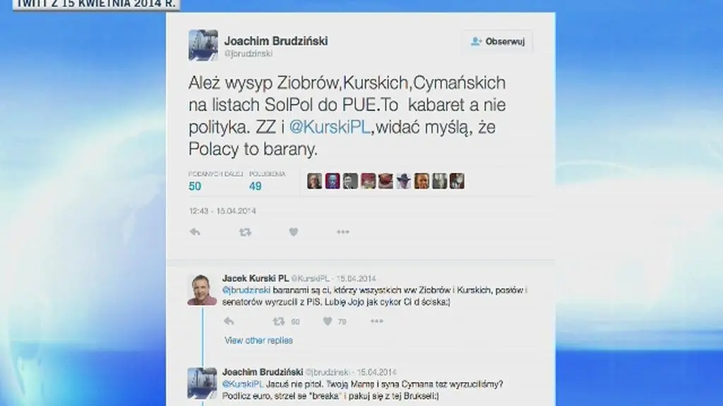 Kurski-Brudziński i spór na Twitterze. "Jacuś, nie pitol"