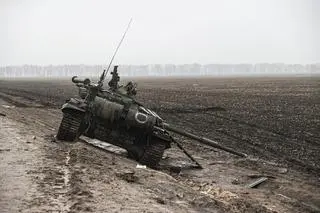 Rosyjski czołg na Ukrainie