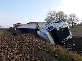 Buraki leżały w rowie i na pobliskim polu 
