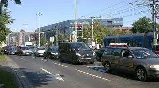 Taksówkarze protestują w centrum Wrocławia
