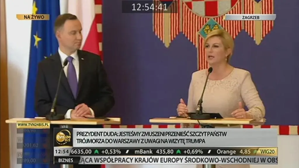 Andrzej Duda i Kolinda Grabar-Kitarović. Cała konferencja