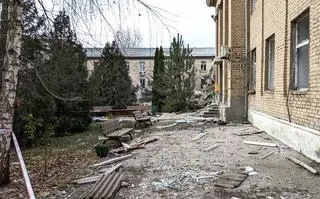 Zniszczony szpital w Wilniańsku