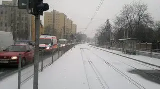 Ulice przykrył śnieg