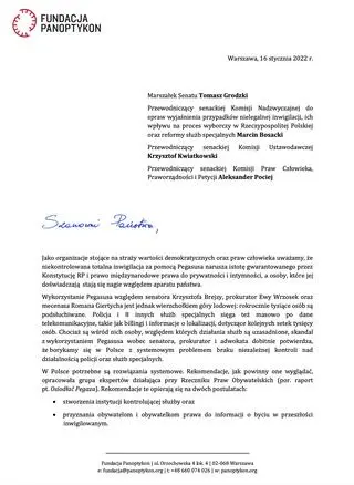 Apel do senatorów