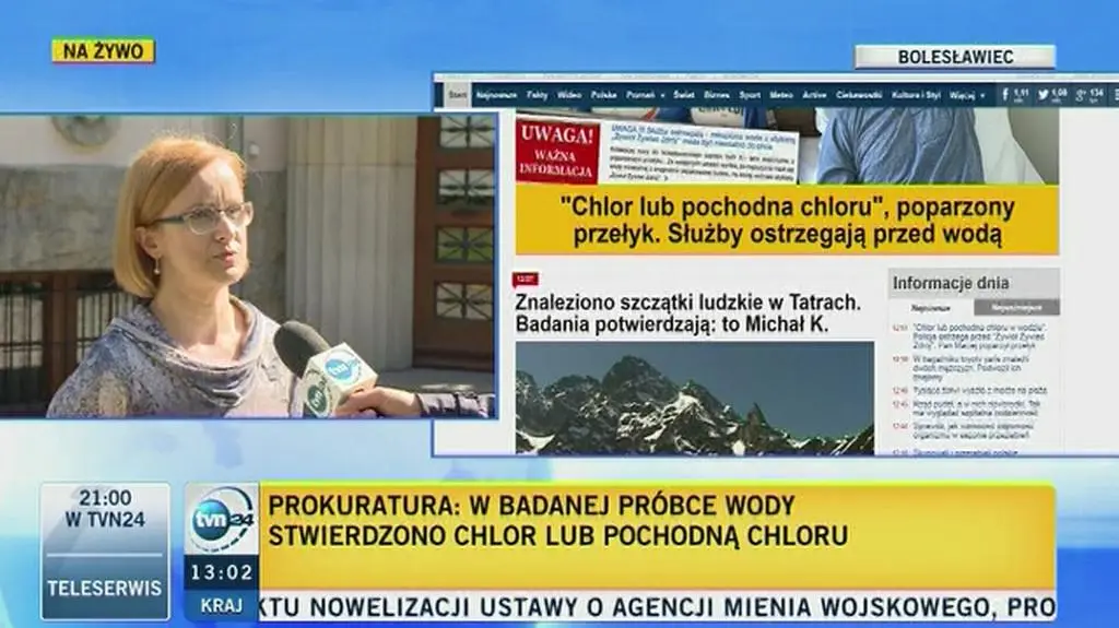 Prokuratura: w badanej próbce wody stwierdzono chlor lub jego pochodną