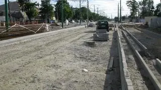 Na wysokości zjazdu do pętli tramwajowej "Budziszyńska"