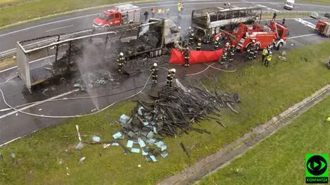 Karambol i pożar na A4