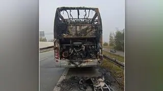 Pożar autokaru na S8