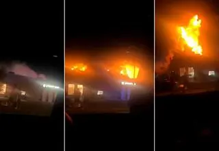 Uderzył samochód, pizzeria wyleciała w powietrze. Nagranie