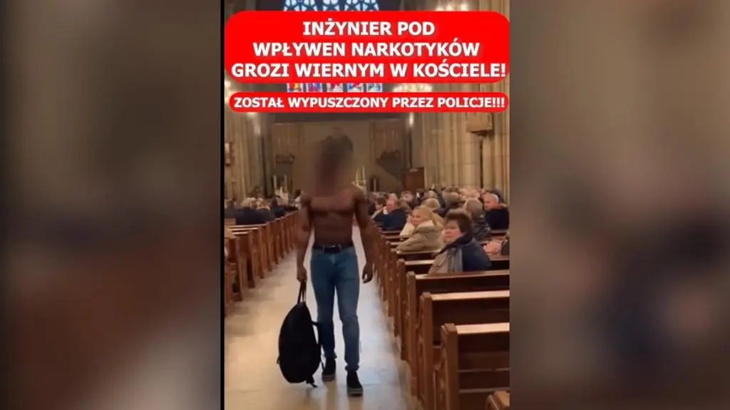 Somalijczyk "groził wiernym w kościele"? Uwaga na ten film