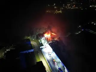 Pożar ciężarówek w Mysłowicach