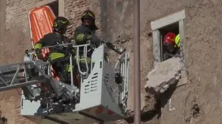 Akcja służb po zawaleniu się części średniowiecznej wieży w Rzymie