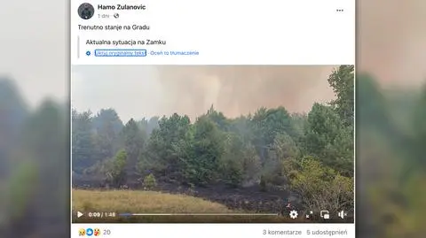Park narodowy w płomieniach, ogień podchodzi pod pobliską wieś