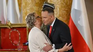 Karol Nawrocki z mamą Elżbietą 