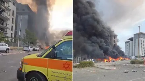Israel's paramedic video showed cars burning after missile strike from Iran in Southern Israel
