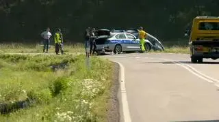 W miejscowości Czajki zderzyły się radiowóz i cywilny samochód