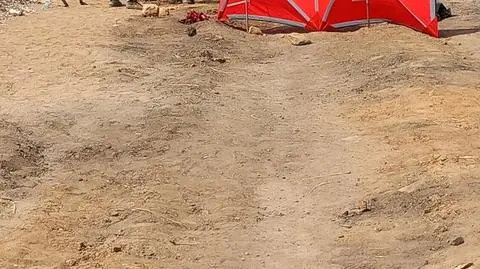 Mężczyzna został przygnieciony przez walec drogowy 