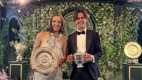 Iga Świątek i Alan Ważny podczas Balu Mistrzów Wimbledonu