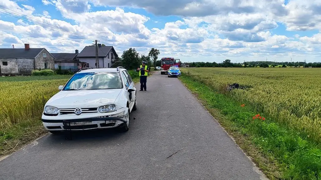 13-latek wjechał quadem pod samochód