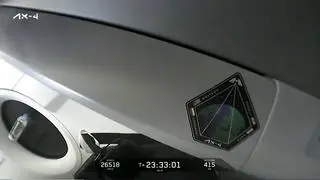 Symbol misji Ax-4 na jednej ze ścian kapsuły Grace