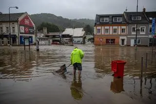 Podtopione miasto Jesionik w Czechach (15.09.2024)