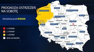 Prognoza zagrożeń meteorologicznych na sobotę