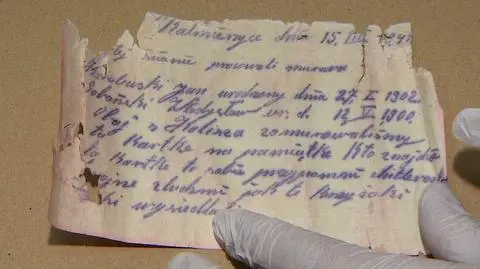 List był ukryty w butelce zamurowanej w ścianie