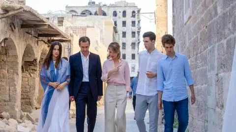 Baszar al-Asad z żoną Asmą i dziećmi w Aleppo, 2022 r.