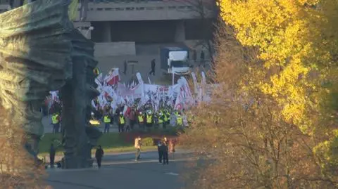 Manifestacja górników i hutników w Katowicach