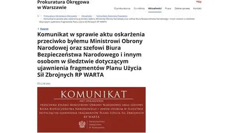 Prokuratura skierowała do sądu akt oskarżenia przeciw Błaszczakowi. Dotyczy jeszcze trzech osób