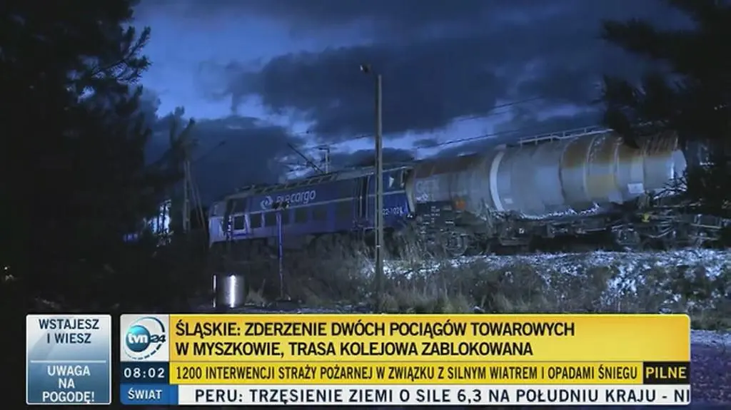 Zderzenie dwóch pociągów. Trasa zablokowana